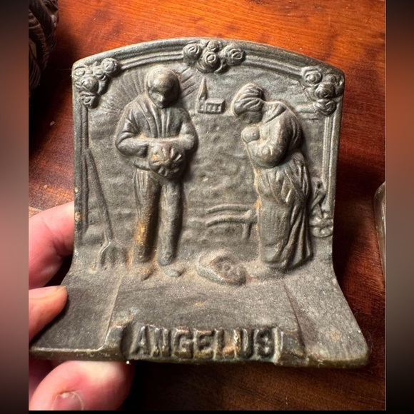 1920s Cast Iron Bookends Based on the Painting "The Angelus" by Francois Millet* - Picture 2 of 2